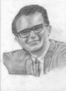 Hand-drawn portrait of Dave Brubeck
